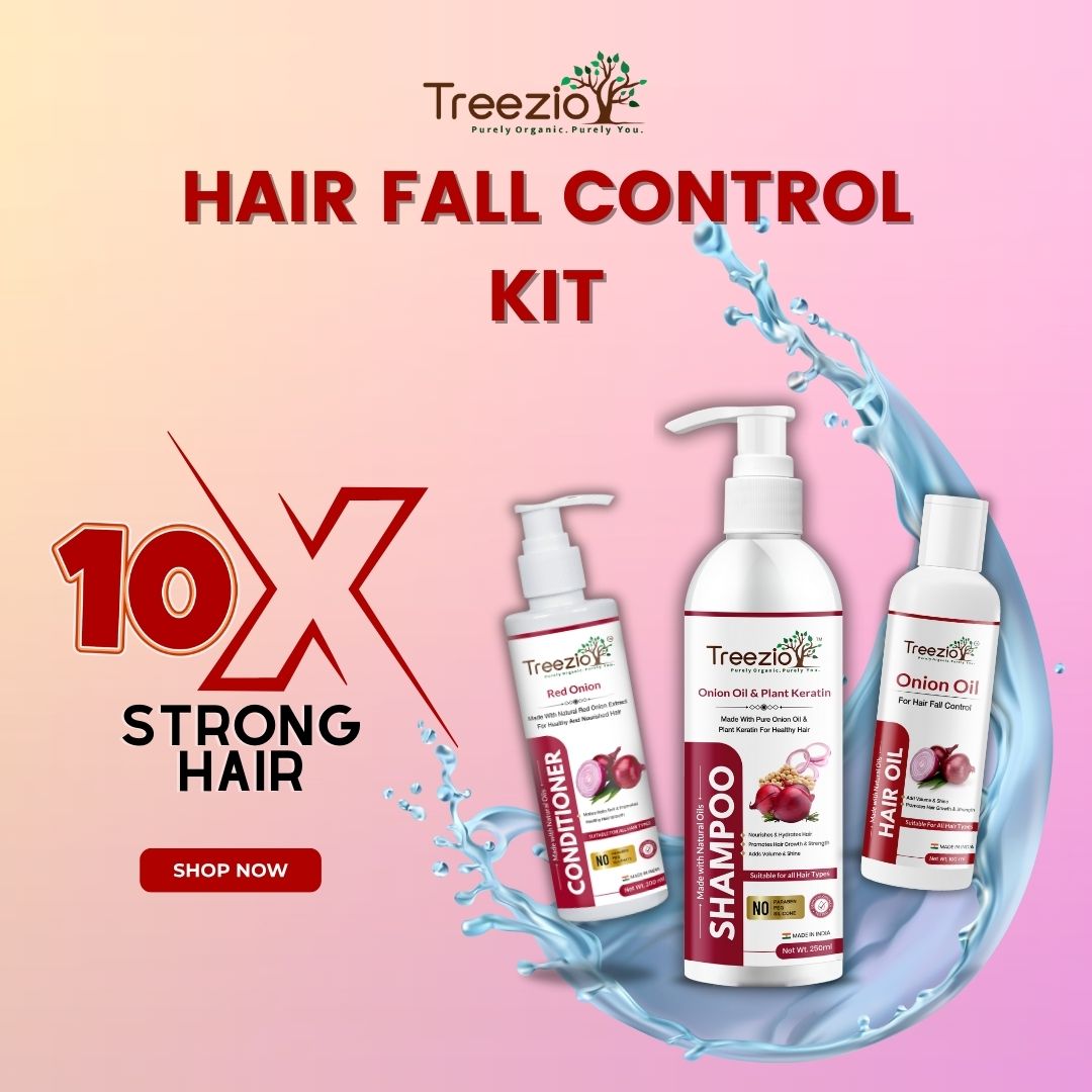 Onion Hair Fall Control Kit  | Reduces Hair Fall | Boosts Hair Growth treezio