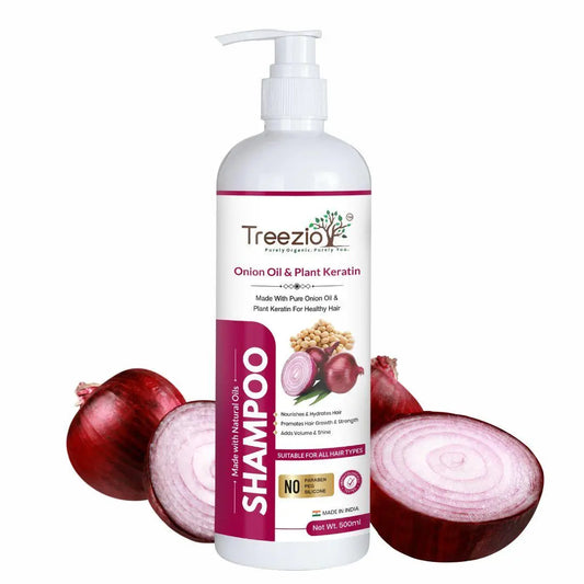 treezio Onion Shampoo for Hair Growth and Hair Fall Control with Onion and Plant Keratin - 500ml treezio